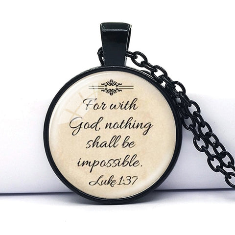 Nothing is impossible with God Pendant Necklace
