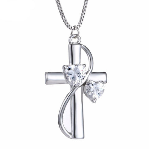 Crystal Faith Hope Love Cross Necklace